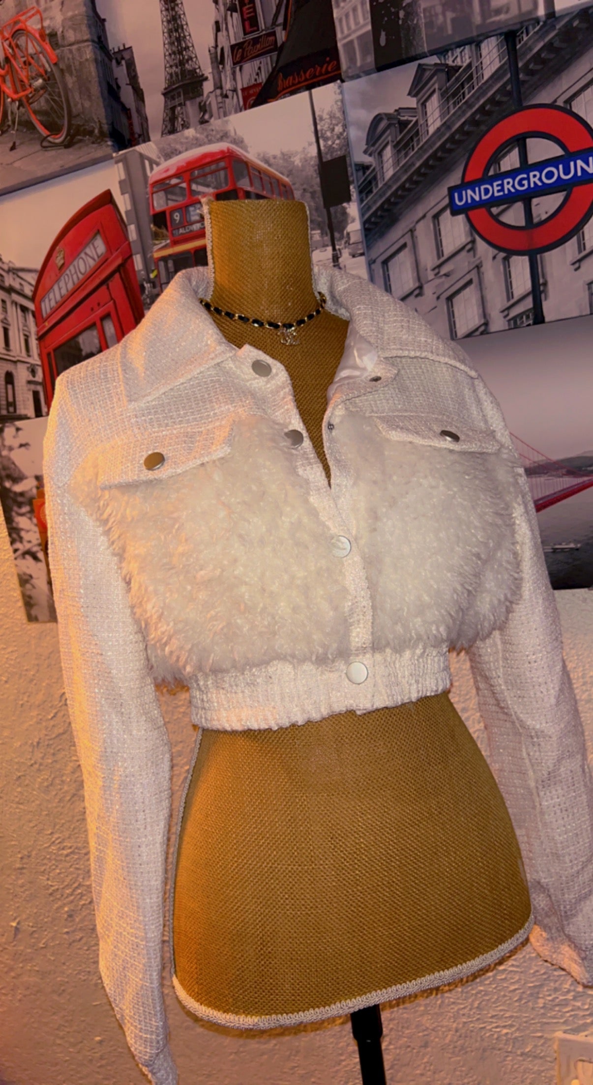 White Cropped Jacket