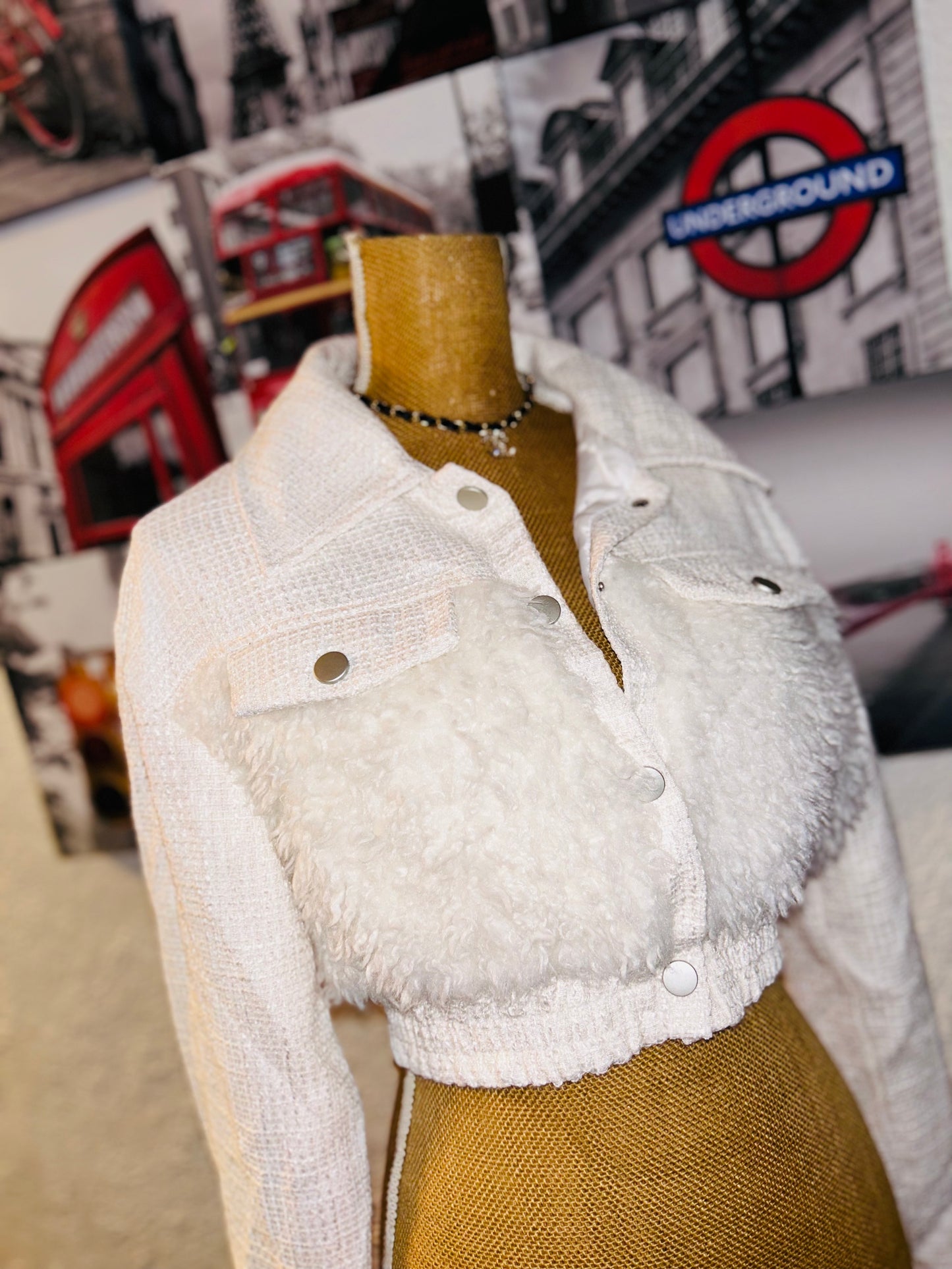 White Cropped Jacket